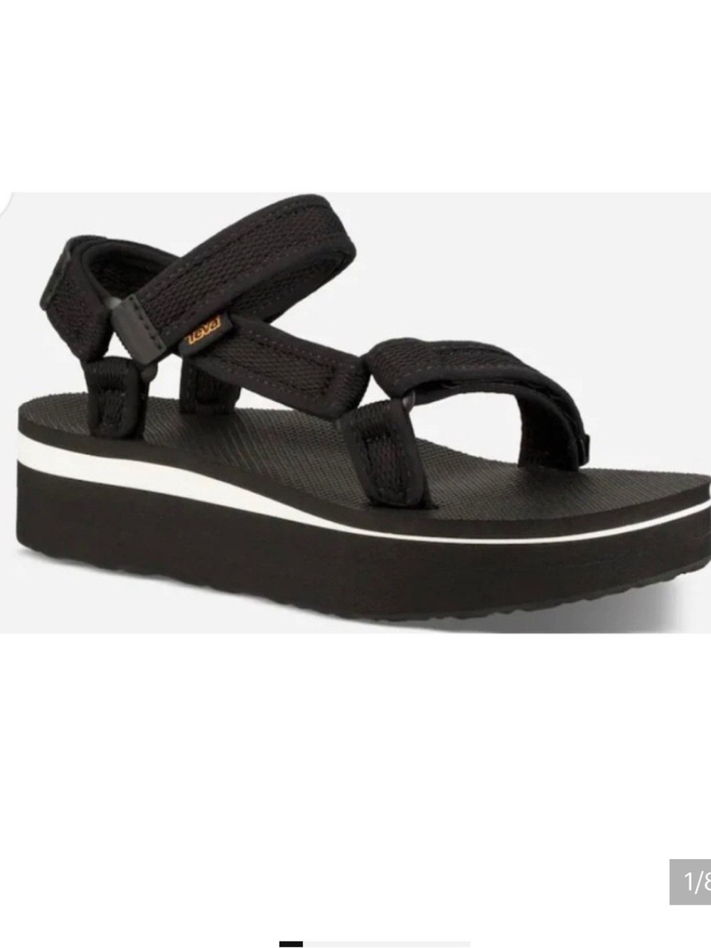 Teva Women's Flatform Universal Mesh Print Sandal Black & White size 7 EUC